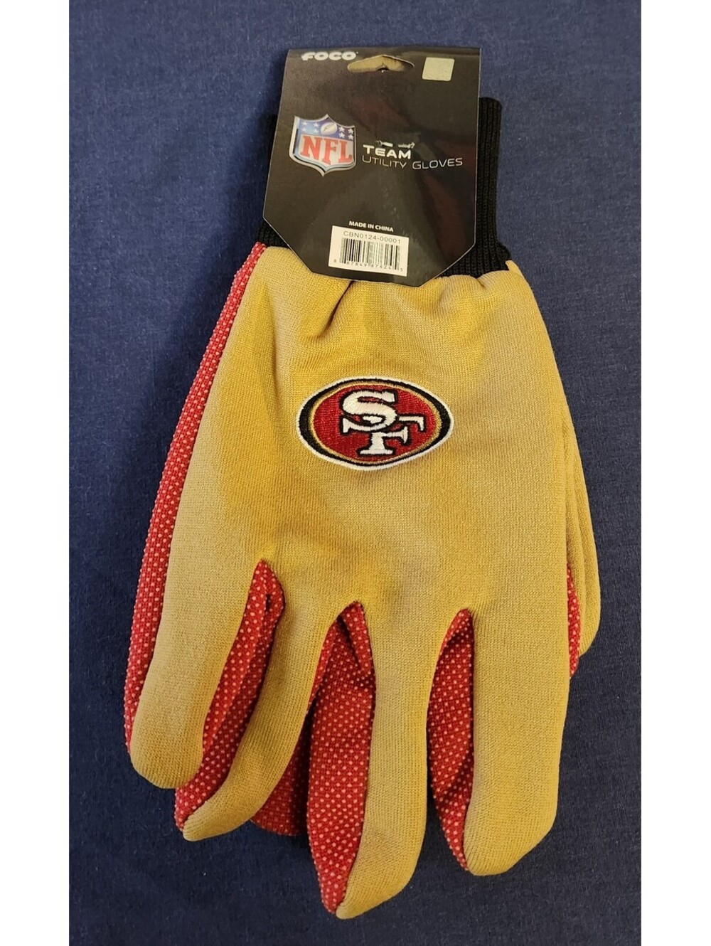 NEW San Francisco 49ers Utility Work Gloves FOCO Official NFL Gear Gold Red